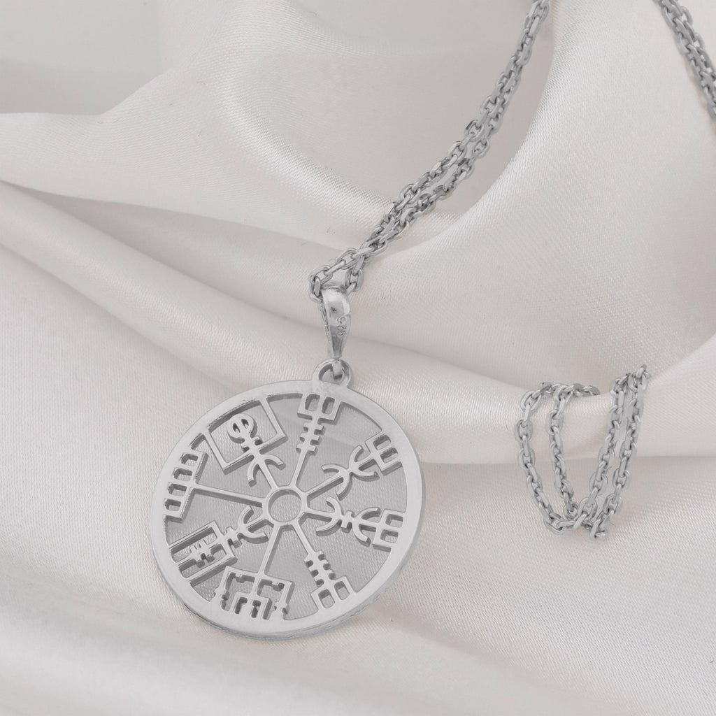 Vegvisir Compass Necklace: 14K Gold with viking compass norse rune wayfinder runic - View 200