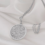 Vegvisir Compass Necklace: 14K Gold with viking compass norse rune wayfinder runic - View 200