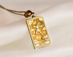 The Fool Tarot Pendant: 14K Gold with tarot card rider waite major arcana occult - View 153