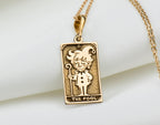 The Fool Tarot Pendant: 14K Gold with tarot card rider waite major arcana occult - View 48