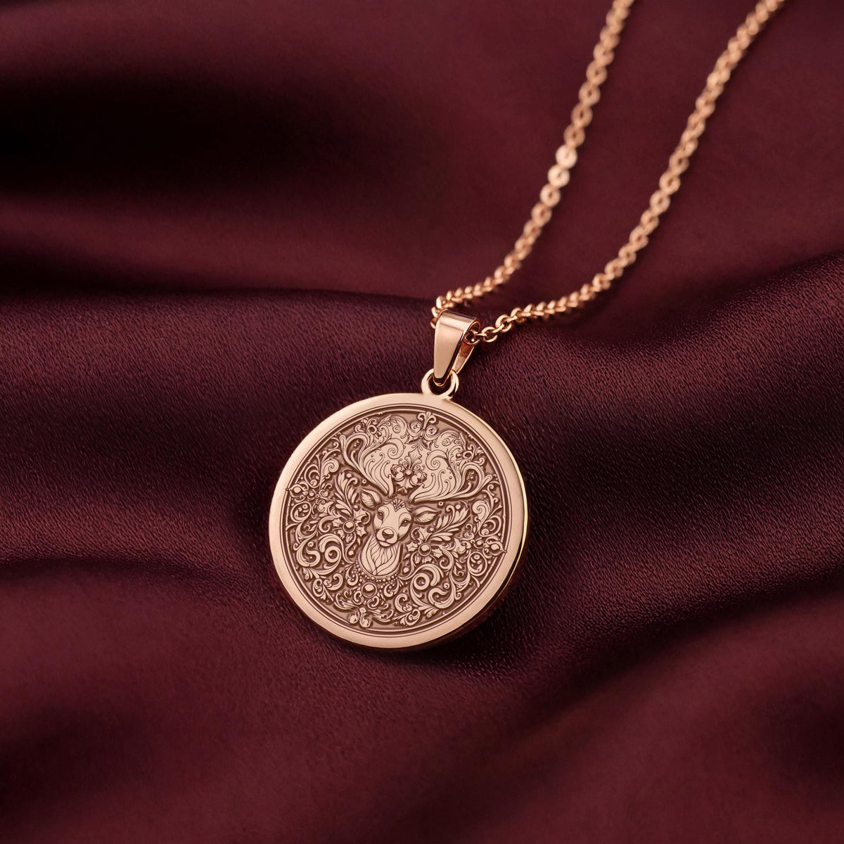 Stag Deer Forest Lord Pendant | 14K Gold & Silver Options - Spirit Animal Nature Lover - Image 2