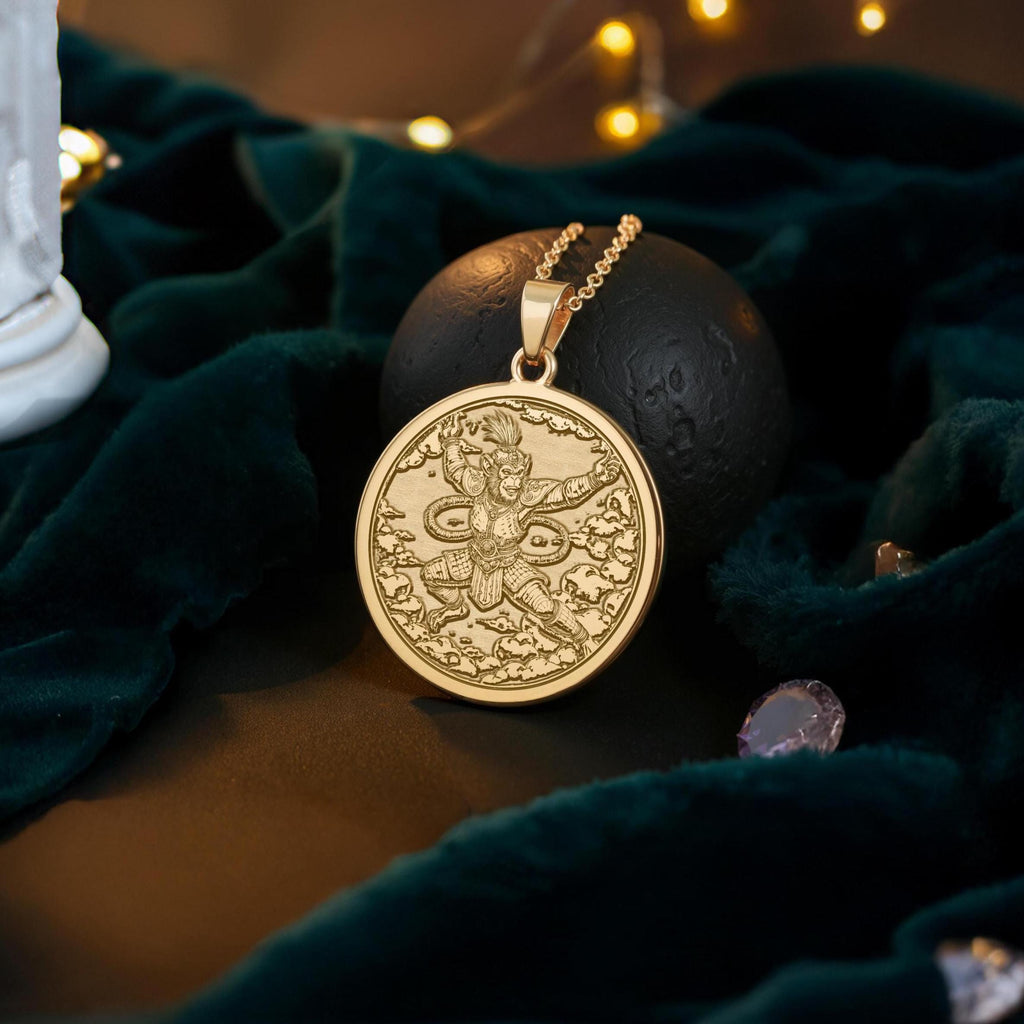 Sun Wukong Necklace: 14K Gold Monkey King Hero, Journey to West - View 214