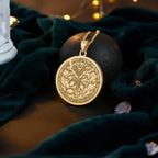 Raijin Pendant Necklace: 14K Gold Japanese Thunder God, Kami Protection - View 214