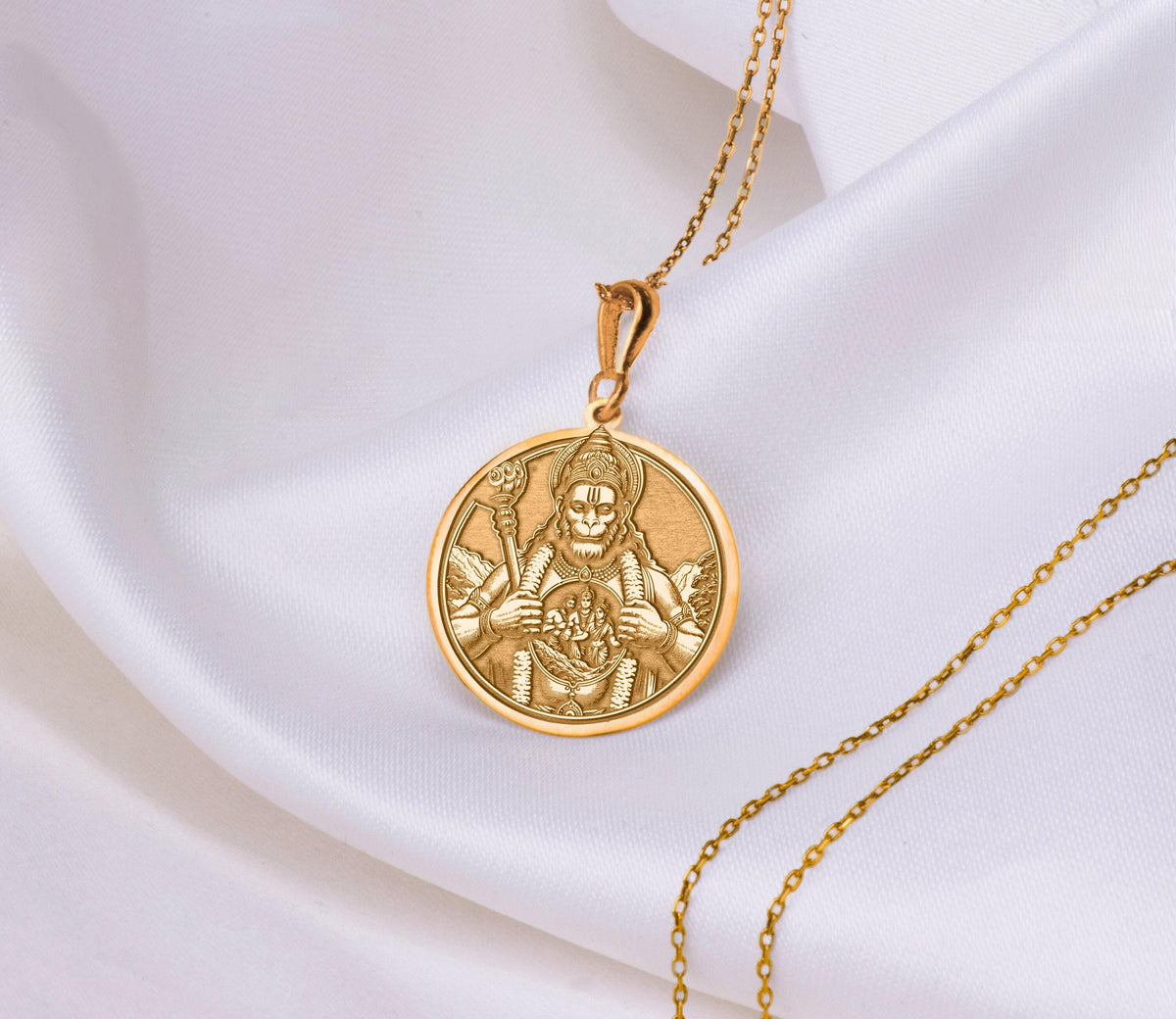 Hanuman Pendant: 14K Gold with bajrangbali monkey god spiritual amulet talisman amulet - View 158