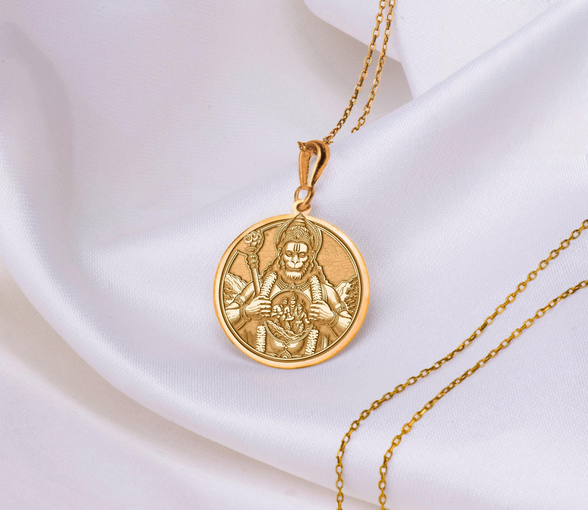 Hanuman Pendant: 14K Gold with bajrangbali monkey god spiritual amulet talisman amulet - View 158