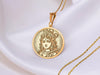 Krishna God Necklace: 14K Gold with silver krishna charm krishna god talisman amulet - View 48