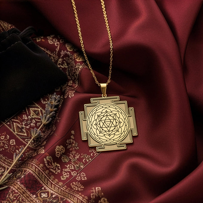 Bagalamukhi Yantra Necklace, 14K Gold Spiritual Protection Amulet, Divine Protection jewelry - View 48