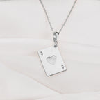 Ace of Hearts Necklace: 14K Gold with heart card playing card occult arcana talisman - View 214