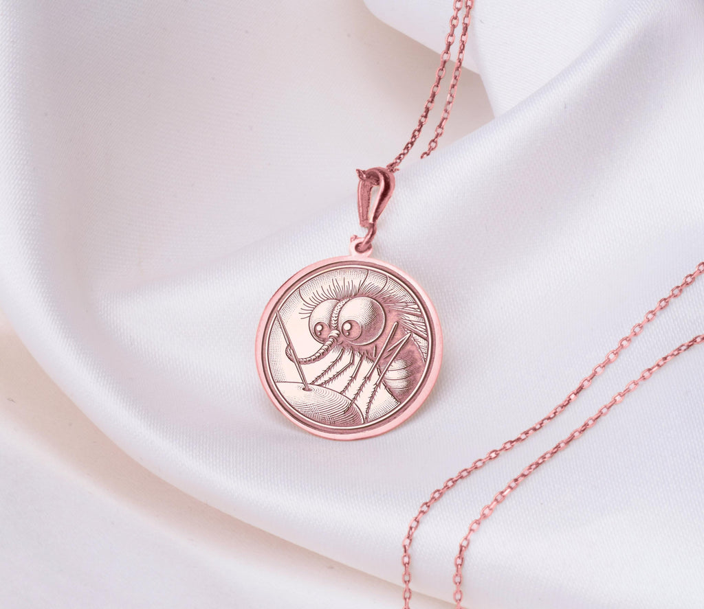 Mosquito Insect Pendant: 14K Gold with insect pendant mosquito insect amulet talisman - View 214