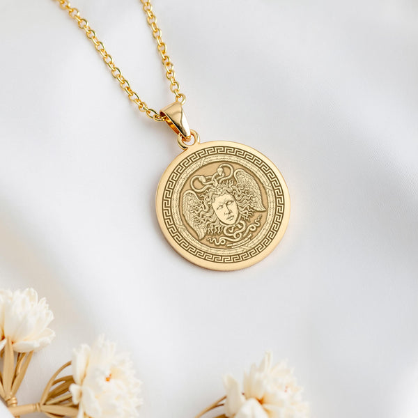 Aegis Pendant: 14K Gold with gorgon head greek myth mythology amulet talisman amulet - View 207