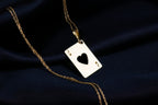 Jack of Hearts Necklace: 14K Gold with jack of hearts charm poker player gift occult - View 207