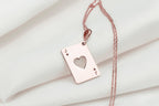 Jack of Hearts Necklace: 14K Gold with jack of hearts charm poker player gift occult - View 214