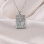 Lovers Tarot Card Necklace: 14K Gold with tarot card rider waite occult arcana talisman - View 214