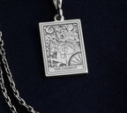 Chariot Sphinx Tarot Pendant Necklaces 925 925 Sterling Silver rectangular pendant featuring a classical chariot design necklace.