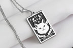 Devil Cat Pendant: 14K Gold Horned Kitty, Dark Humor Keepsake, Tarot Card Jewelry - View 214