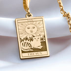 The Sun Tarot Necklace: 14K Gold with sun card rider waite occult arcana talisman - View 48