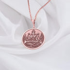 Maa Ganga Necklace: 14K Gold with silver ganga pendant goddess necklace talisman - View 214