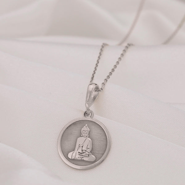 Buddha Necklace: 14K Gold with silver buddha gold buddha talisman amulet collectible - View 214