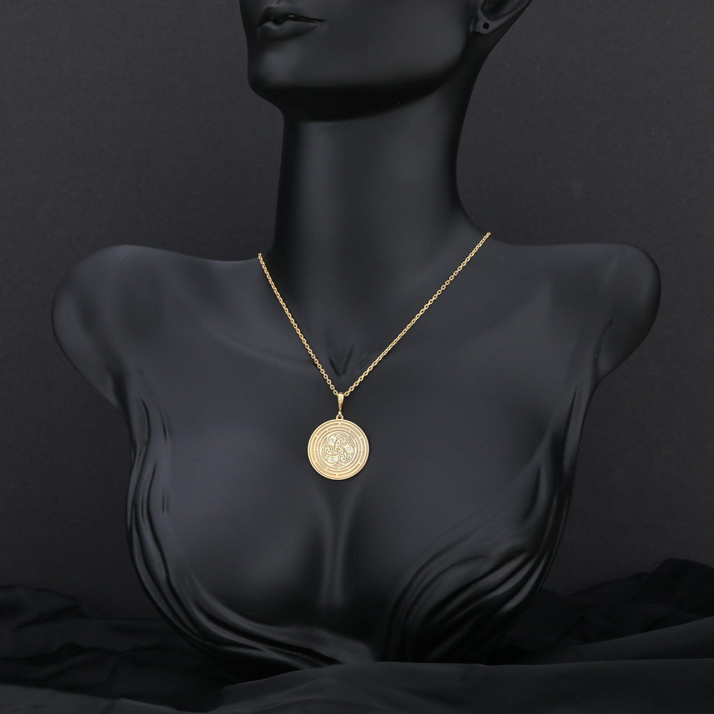 Flower of Life Pendant: 14K Gold with flower life life overlapping amulet talisman - View 214