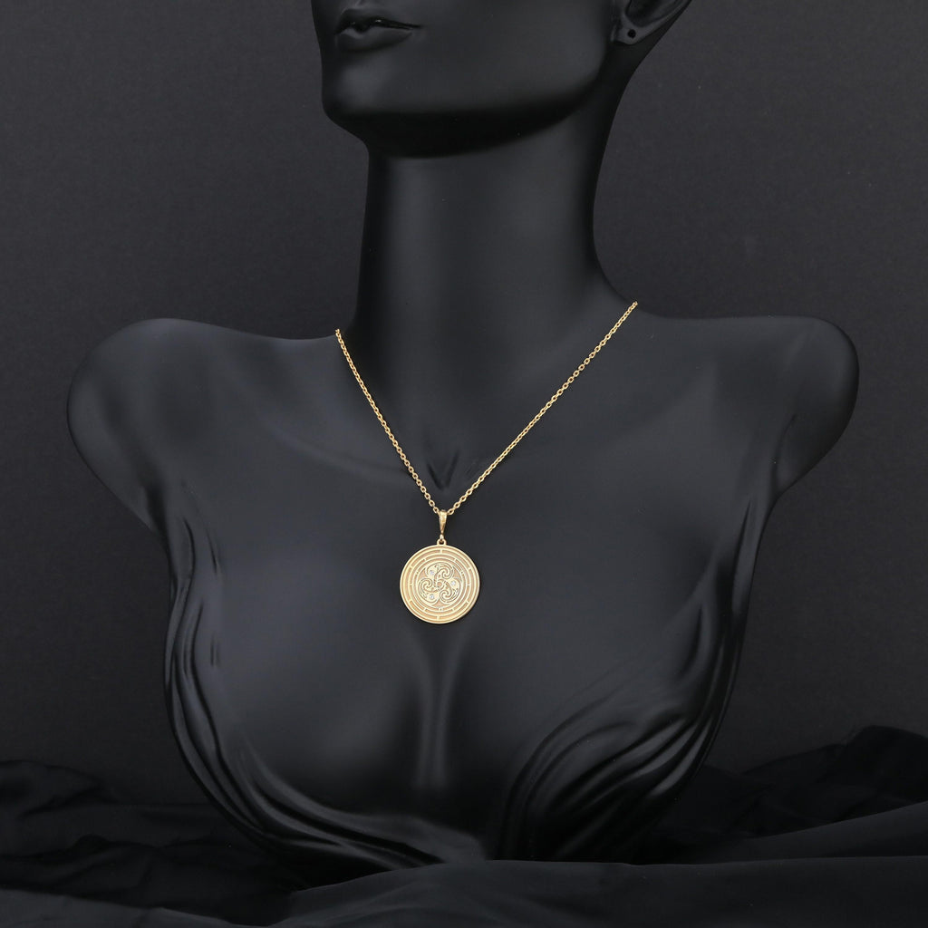 Flower of Life Pendant: 14K Gold with flower life life overlapping amulet talisman - View 214