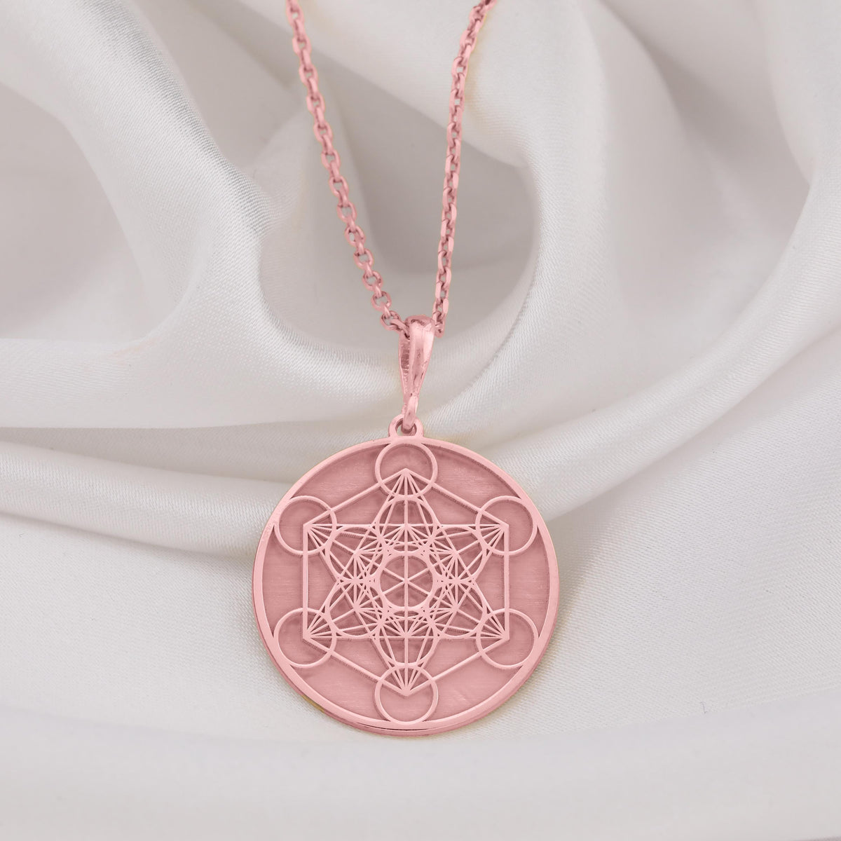 Metatron Cube Necklace: 14K Gold with sacred geometry metatrons cube amulet talisman - View 214