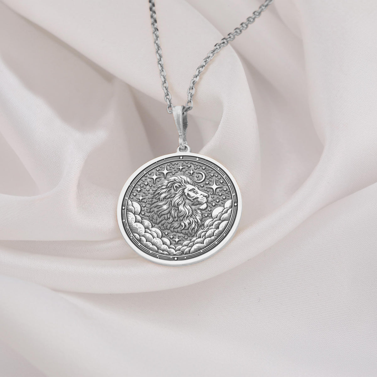 Leo Zodiac Coin Pendant: 14K Gold with lion zodiac zodiac sign astrology amulet talisman - View 102