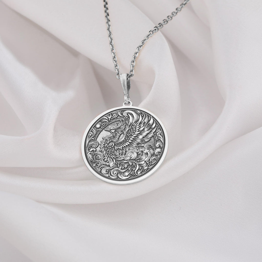 Phoenix Necklace: 14K Gold with phoenix necklace personalized phoenix talisman amulet - View 102