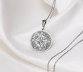 Compass Pendant Necklace - Protection Amulet for Travelers - 925 Sterling Silver