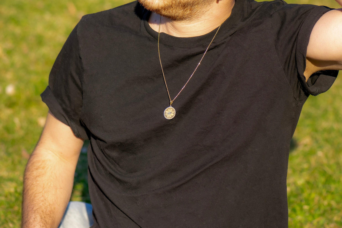 14K Gold Compass Necklace, Directional Pendant, Personalized Gift, Dainty Gold Scope Charm - View 200