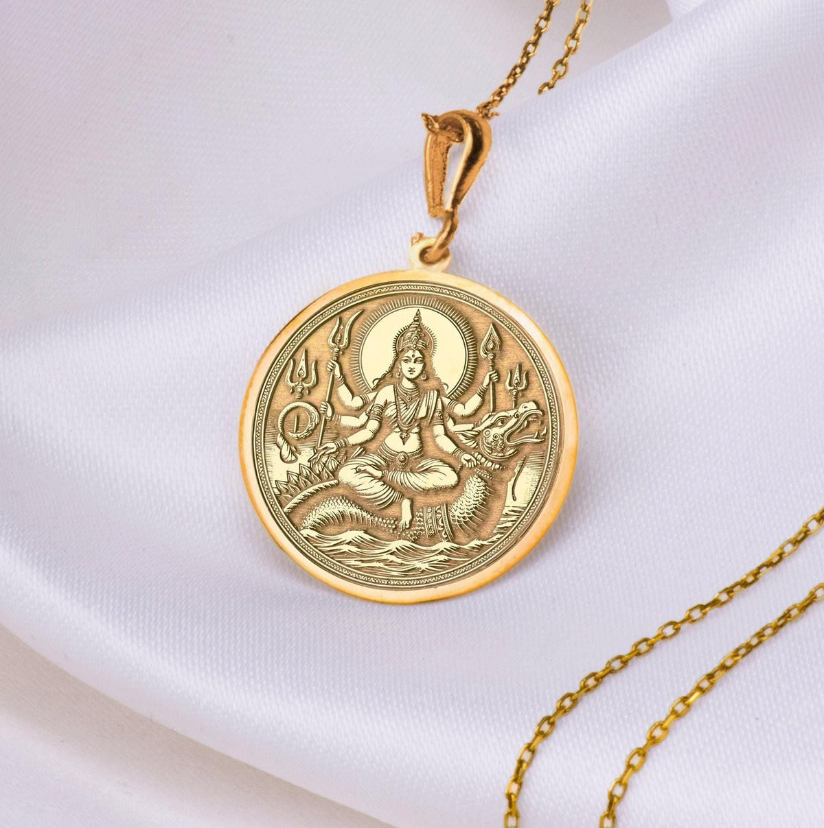 Varuna God Pendant: 14K Gold with water god vedic deity spiritual amulet talisman - View 153