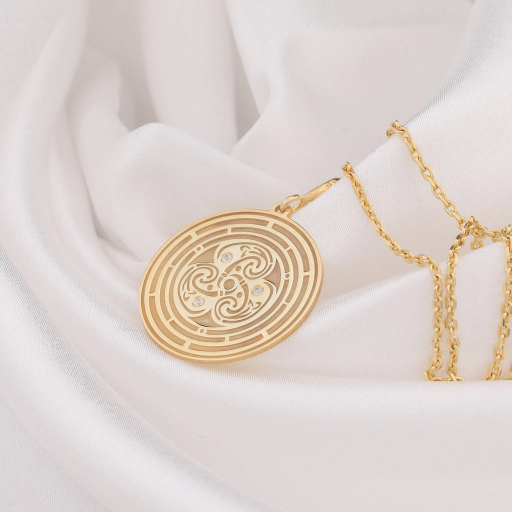 Flower of Life Pendant: 14K Gold with flower life life overlapping amulet talisman - View 48