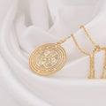 14K Solid Gold Flower of Life Overlapping Sacred Geometry Medallion Pendant — studio detail (gallery angle 2)