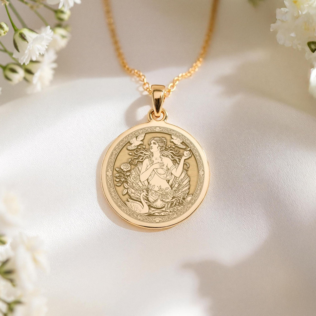 Aphrodite Necklace: 14K Gold with love goddess venus mythology talisman amulet amulet - View 48