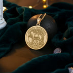 Lupa Capitolina Necklace: 14K Gold Romulus and Remus Pendant - View 214