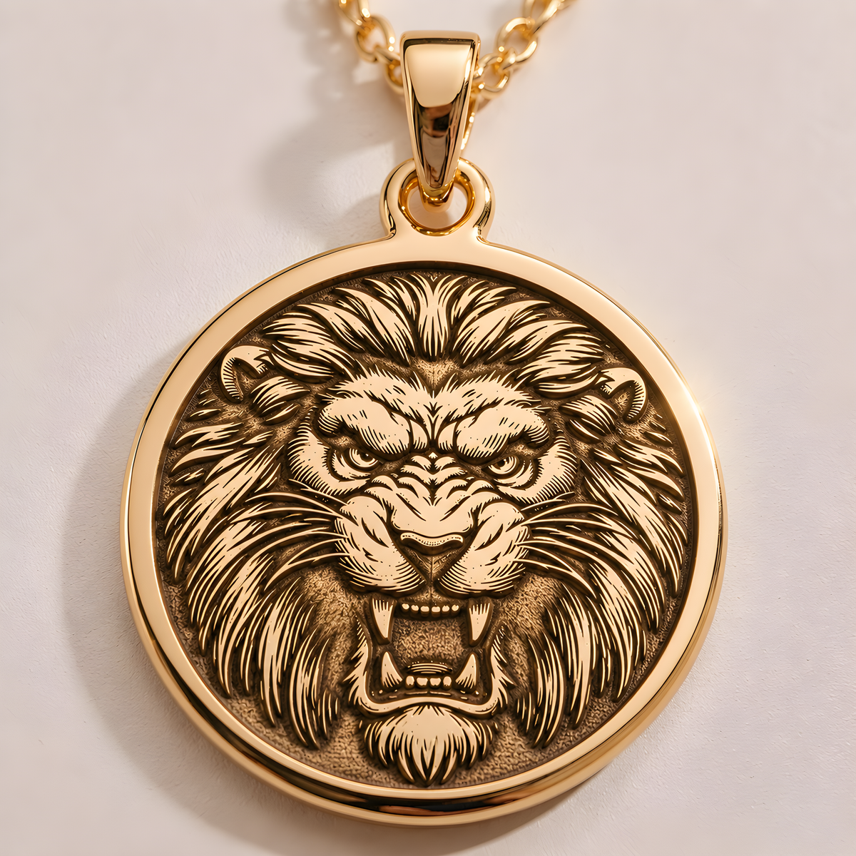 14K Solid Gold Lion Pendant Necklace handmade and crafted for those who appreciate bold and powerful jewelry. This statement piece symbolizes strength and resilience making it a unique gift for animal lovers and mythology enthusiasts