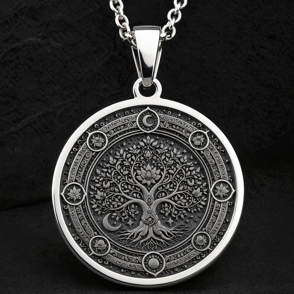 Kalpavriksha Tree of Life Pendant | Silver & Plated Options - Spiritual Heritage Family Legacy - Görsel 12, abundance charm