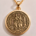 King and Queen Chess Necklace: Gold Royal Couple, Love Coin