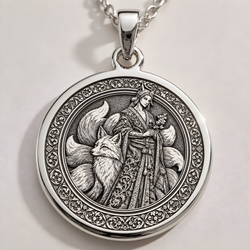 Kitsune Fox Talisman Necklace - 925 Sterling Silver