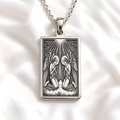 Kneeling Angels Cherubim Pendant - 925 Sterling Silver