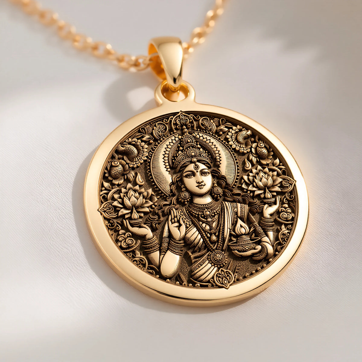Lakshmi Goddess Necklace, Hindu Gift for Diwali or Divine Feminine Energy - View 214