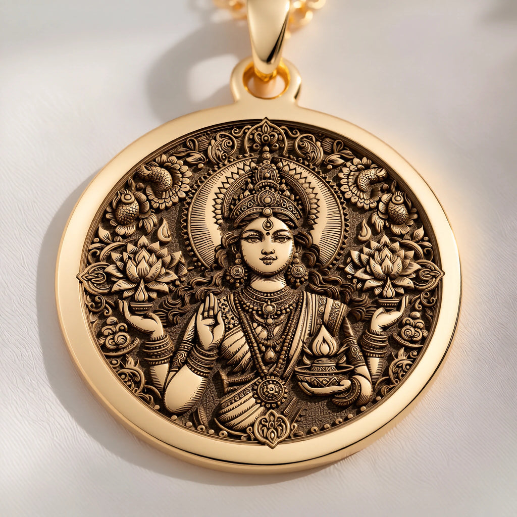 Lakshmi Goddess Necklace, Hindu Gift for Diwali or Divine Feminine Energy - View 214