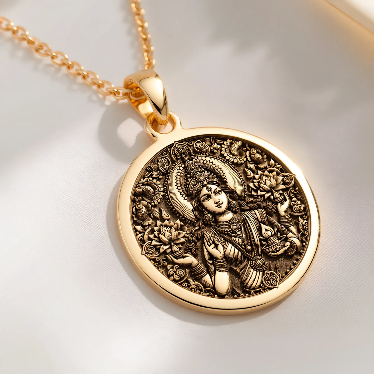 Lakshmi Goddess Necklace, Hindu Gift for Diwali or Divine Feminine Energy - View 214