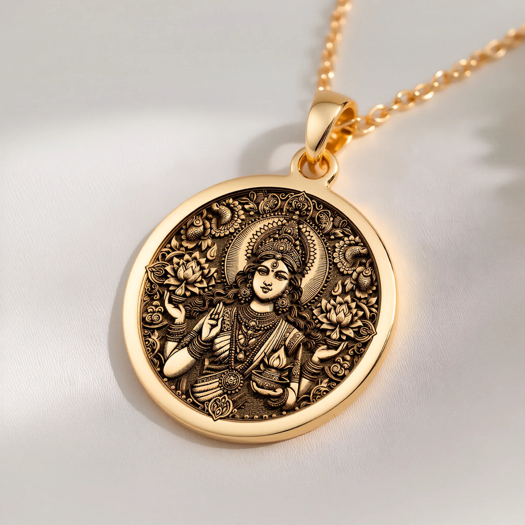 Lakshmi Goddess Necklace, Hindu Gift for Diwali or Divine Feminine Energy - View 214