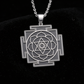 Lakshmi Yantra Spiritual Amulet Necklace - 925 Sterling Silver
