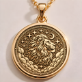 Leo Zodiac Coin Pendant: 14K Gold with lion zodiac zodiac sign astrology amulet talisman - View 48