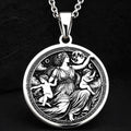 Leto Necklace in 925 Sterling Silver, Greek Mythology Medallion, Elegant Goddess Pendant, Motherhood & Grace Jewelry, Perfect Gift for Women