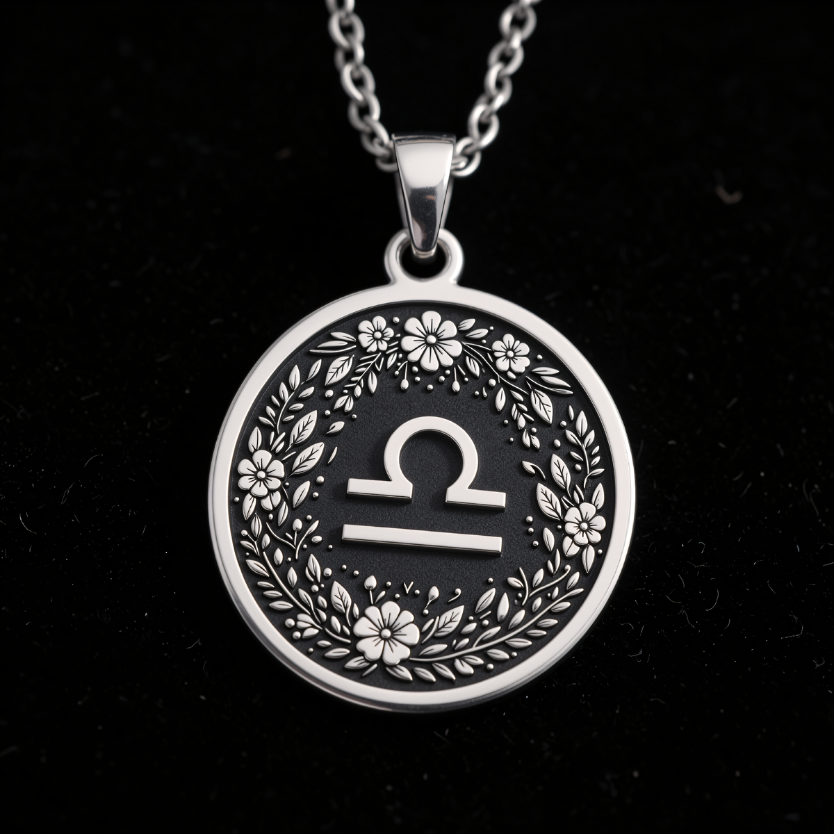 Libra Scales Astrology Necklace - 925 Sterling Silver