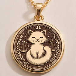 Libra Scales Zodiac Pendant - 14K Solid Gold