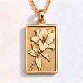 Lily Pendant Necklace: 14K Gold, May Birth Flower Charm, Floral Cottagecore Jewelry - View 2