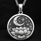 Lotus Crescent Moon Pendant | Silver & Plated Options - Spiritual Protection Yoga Zen - Görsel 12, boho chic jewelry